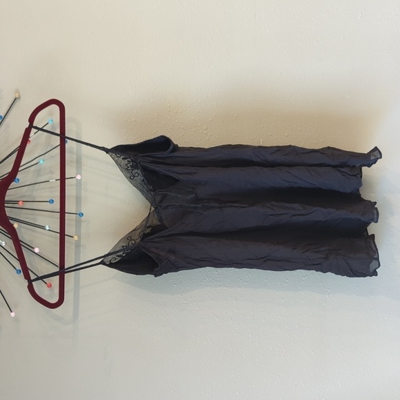 Y2K Victoria's Secret Black Strap Silk Collection Slip Mini Dress Beaded Vtg Y2K - Picture 11 of 11